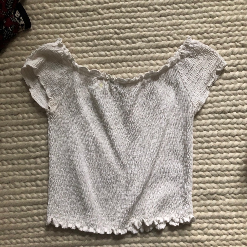 Brandy Melville White Off the Shoulder Shirt